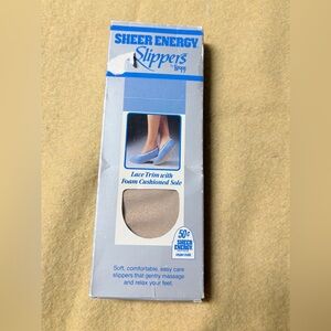 NIB VTG 80s Sheer Energy by Leggs Women Wedgewood Slippers Medium 6.5-7.5